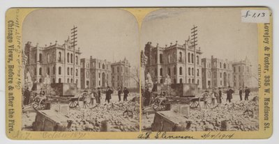 Cook County Court House and City Hall after the Chicago Fire of 1871 by American Photographer